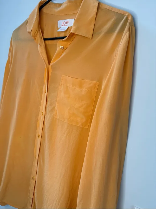 fresh women’s Button-Down Shirt in Orange, preppy, dressy, effortless - Image 5