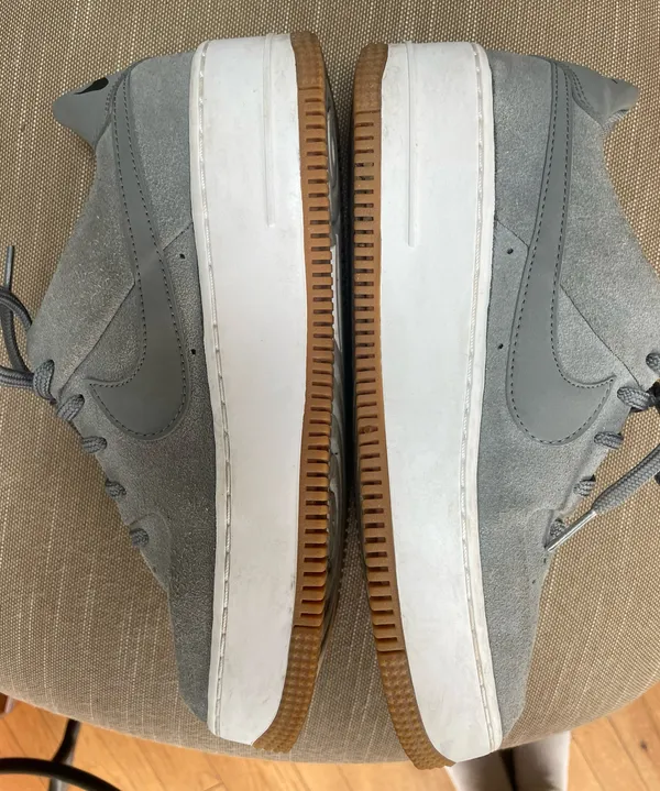 Nike Air Force 1  Grey Suede Platform - Image 2