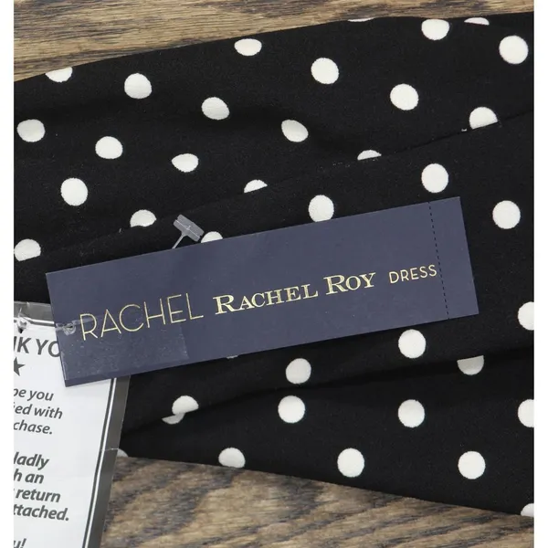 NWT Rachel By Rachel Roy Harland Printed Halter Polka Dot Dress Black / White S - Image 7