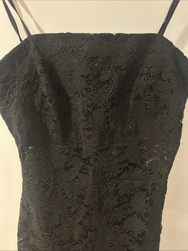 miami Black Lace Spaghetti-Strap Mini Dress - Image 2