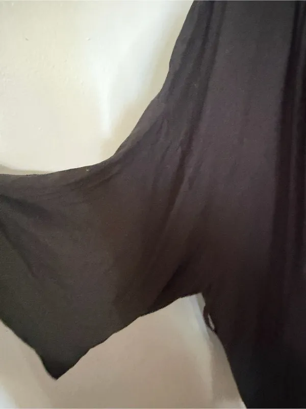 Calvin Klein Black Open-Front Draped Cardigan robe - Image 5
