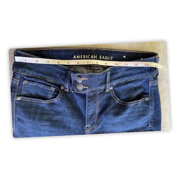 American Eagle Kick Boot Jeans Womens 6 Dark Wash Stretch Mid Rise Denim - Image 2