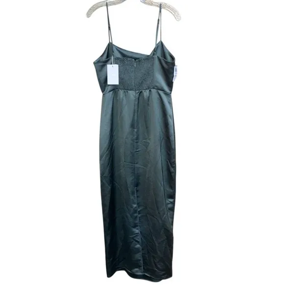 Wilfred aritzia Madelyn square neck Smokey sage green Midi dress Sz 10 Elegant - Image 3