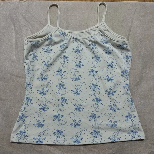 INC International Concepts Blue and White Fitted Camisole - Image 6