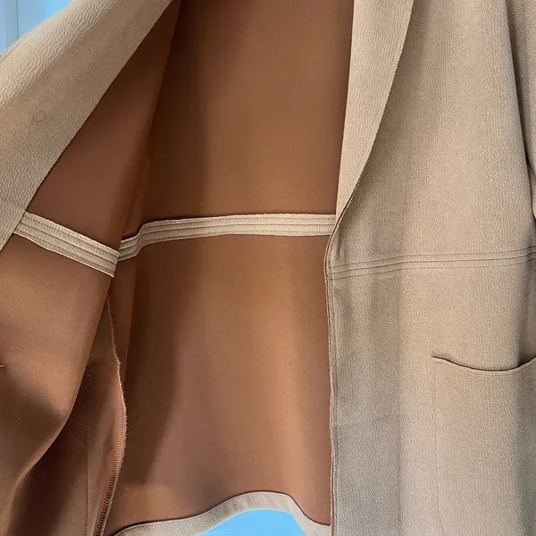 Zara‎ Brown Open Front Cardigan Large Long Sleeves Collared - Image 6
