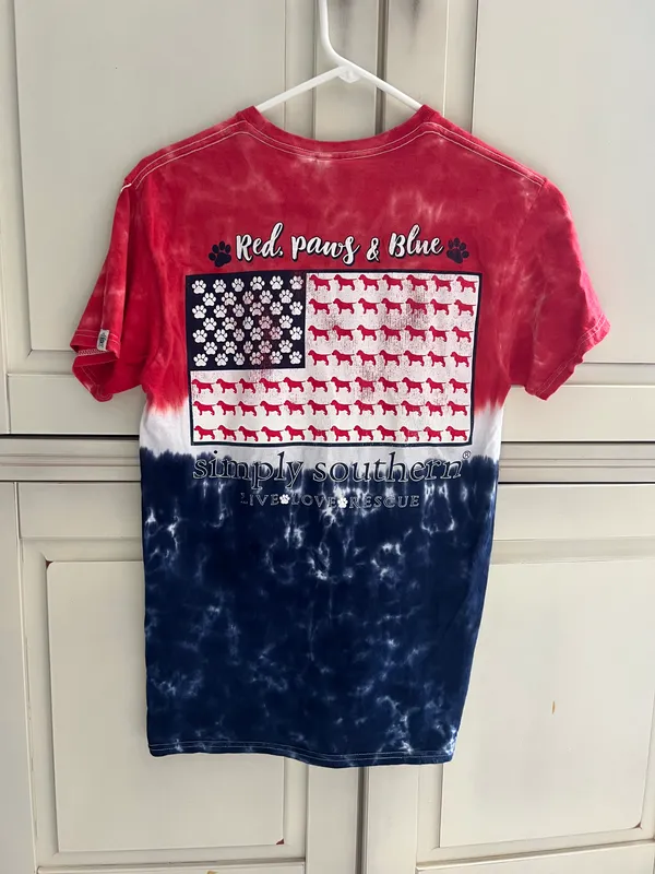 T-Shirt Red, White and Blue Small - Image 2