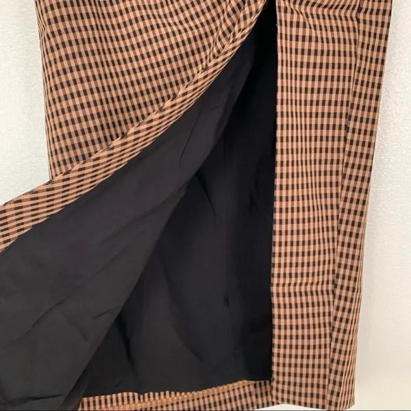 𝅺capulet Ives‎ Ruched Check Midi Skirt Brown S NWT - Image 4