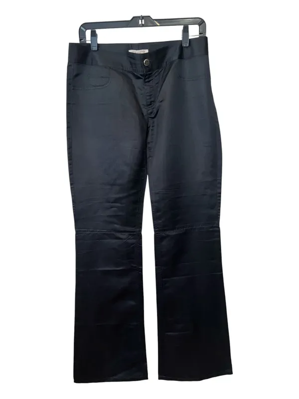 Alice + Olivia Black Satin Low Rise Bootcut Flare Pants Y2K Size 6 - Image 2