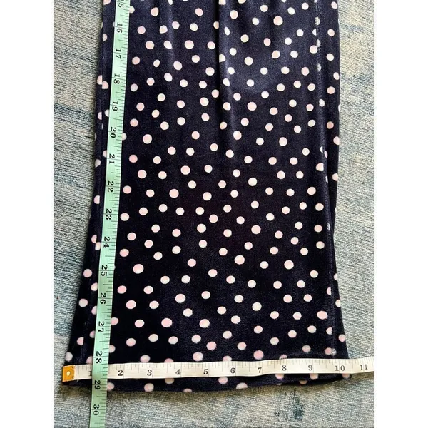 Nautica Navy Blue Polka Dot Plush Velour Pajama Set Women's Small - Image 11