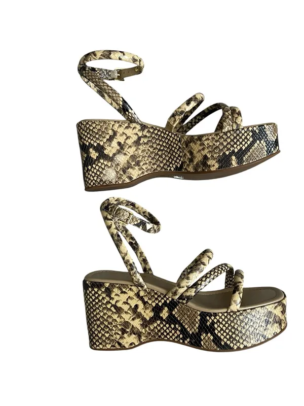 Michael Kors Hazel Snake Print Platform Sandals Women’s Size 9 Wedge Strappy - Image 6
