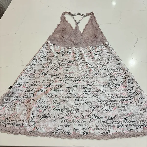 Victoria's Secret Lace Trim Chemise - Pink and Black size M - Image 2