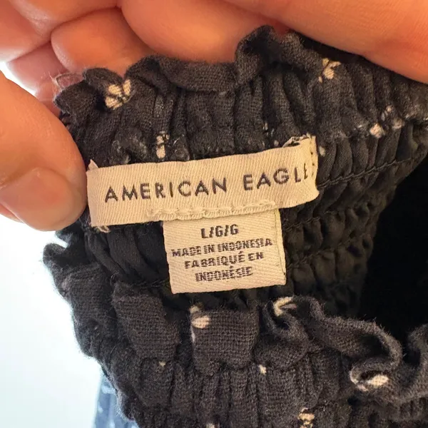 American Eagle Smocked Floral Print Mini‎ Dress Size Large - Image 7