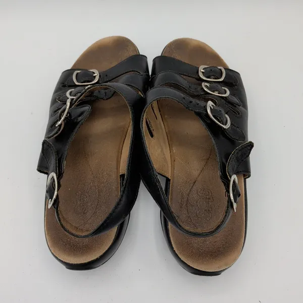 SAS Mystic Slingback Sandals Womens 7.5 W Black Leather Adjustable Comfort‎ USA - Image 6