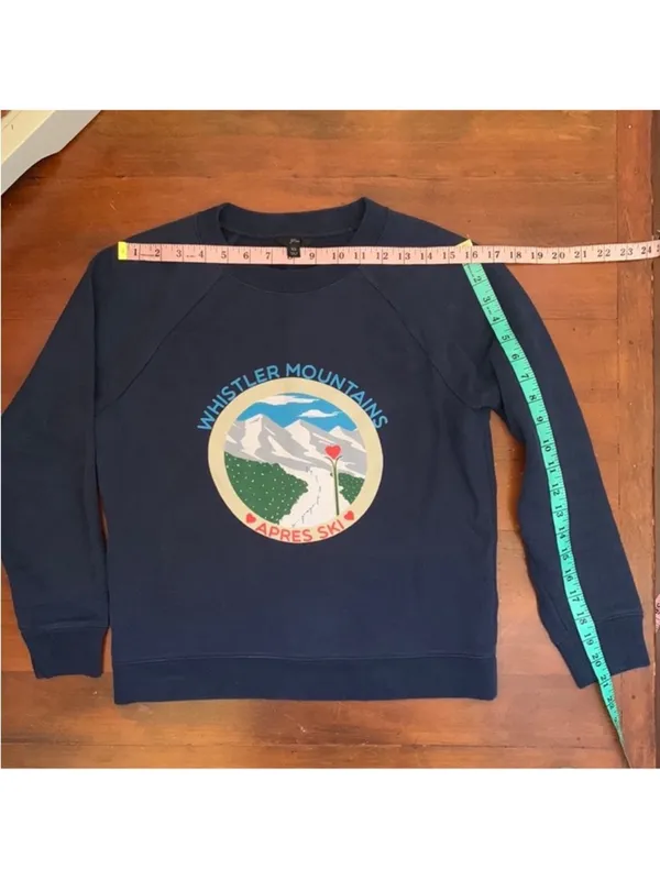 J. Crew Whistler Mountains Apres Ski Crewneck Sweatshirt XS - Image 4