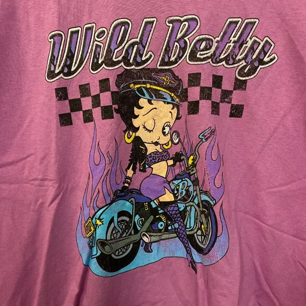 Biker Betty Easy Rider Motorcycle Betty Boop Long Sleeve L - Image 2