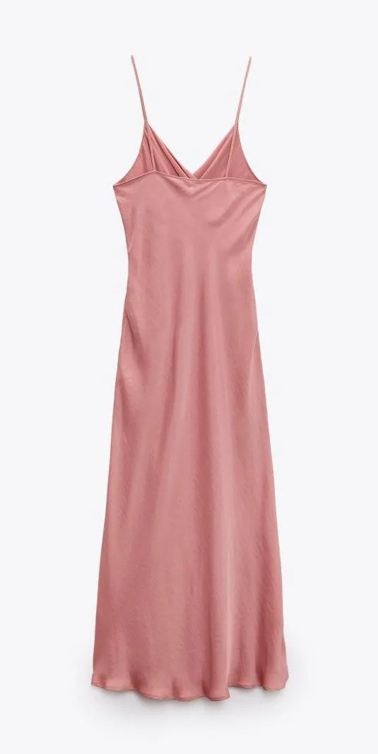 dress wedding maxi midi satin effect buttons wrapped gown Bridal coctail - Image 14