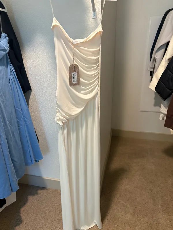 White Strapless Meshki Dress Maxi - Image 2