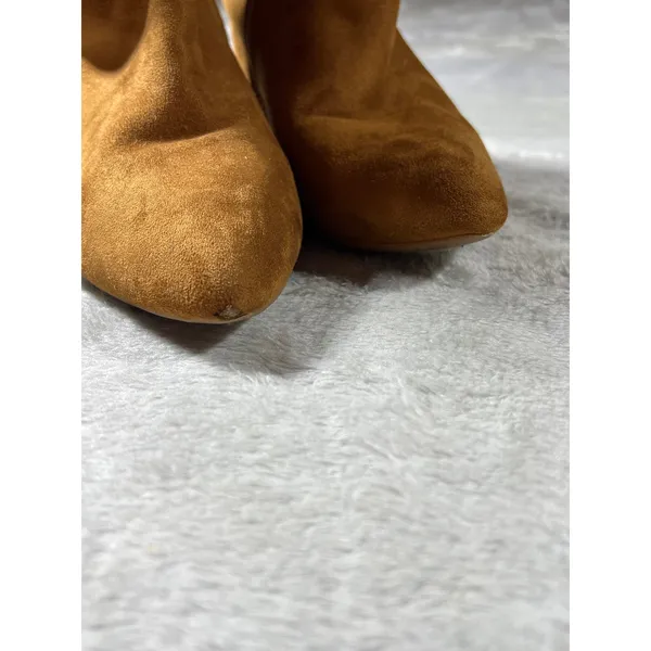 Tan Faux Suede Block Heel Ankle Boots Western Boho Indie Size 8 - Image 7