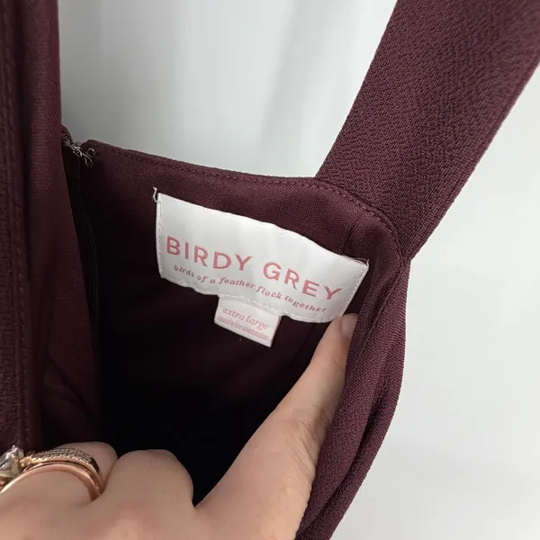 Birdy Grey Gene Crepe Cabernet Maxi‎ Dress Size XL Bridesmaid Wedding Formal - Image 5