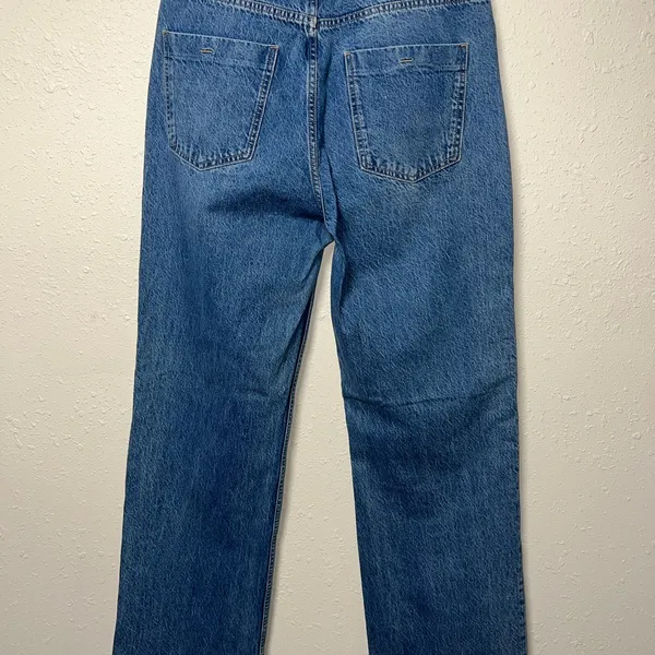 Zara Blue Flare Wide Leg Jeans‎ with Subtle Fading - Image 2