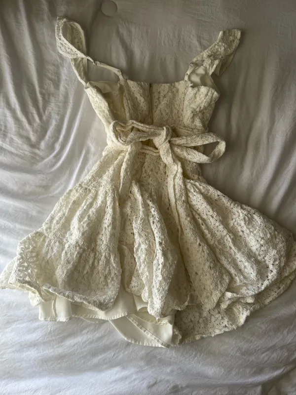 American Threads Liliana Lace Mini Dress white - Image 5