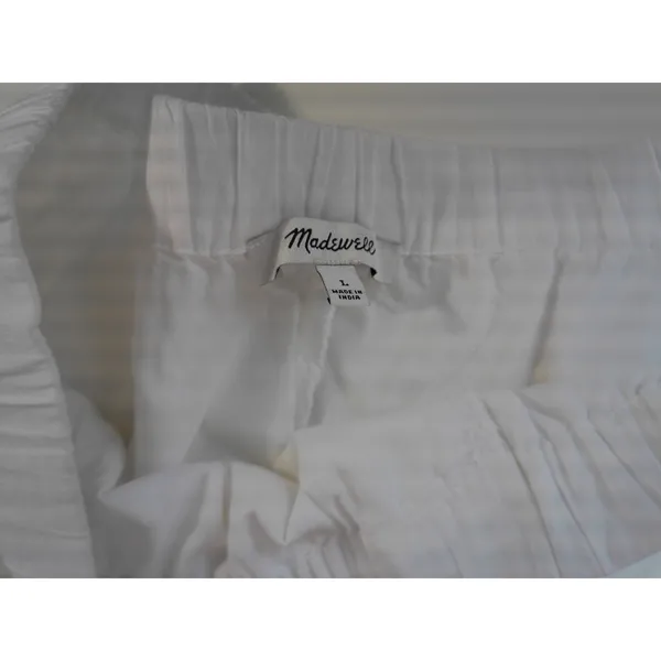 Madewell Cotton Eyelet Embroidered Pull On Shorts White‎ Coastal Summer L NWOT - Image 4