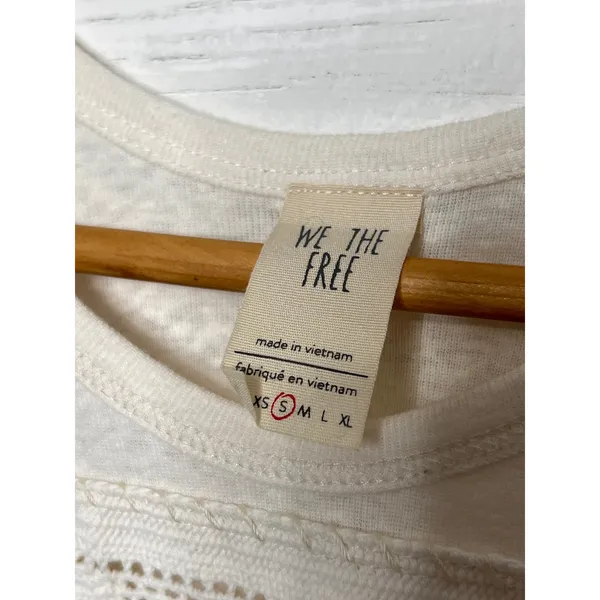 Free People Ivory Crochet Lace Tank Top Sleeveless Boho Size Small NWT - Image 6