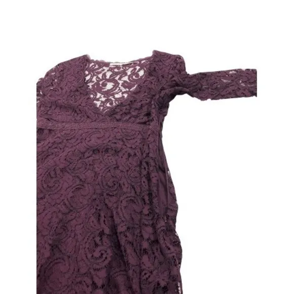 Kimchi Blue Maroon Red Lace Long‎ Sleeve Fit And Flare Empire Waist Dress Size 0 - Image 6