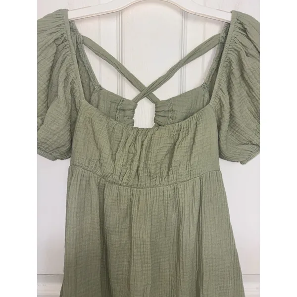Princess Polly Sage Let’s Dance Mini Babydoll Dress 2 Puff Sleeve Milkmaid Hoco - Image 4