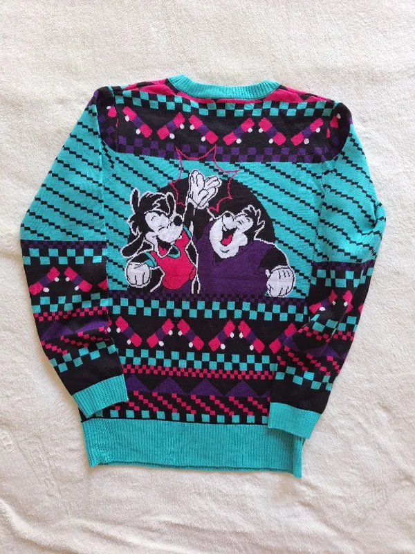 Disney Goof Troop Retro Holiday Sweater S/M Womens Goofy Max Ugly Christmas - Image 6