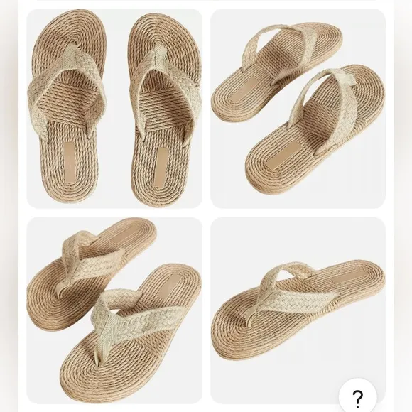 New. Braided Linen Flip Flops Summer Beach Sandals - Image 2