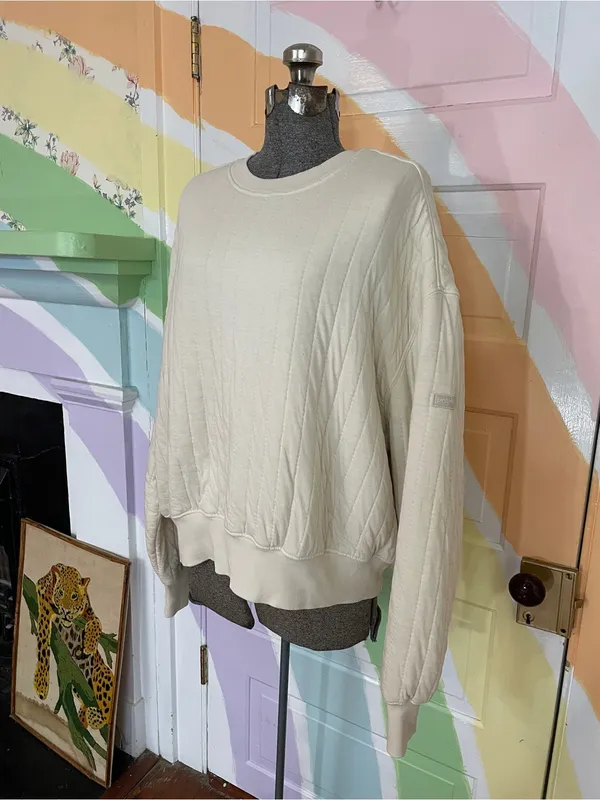 PrAna Cedar and Sage Organic Pullover Quilted Sweatshirt in Canvas Sz XL 🧡🎀 - Image 3