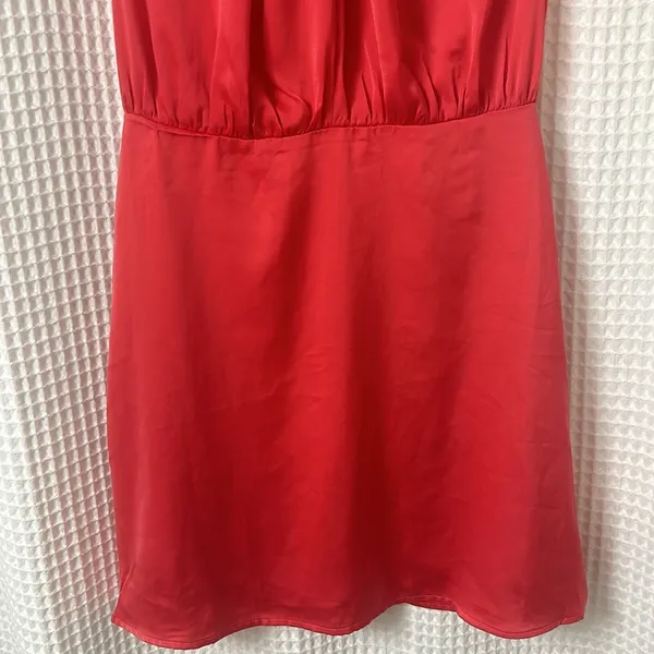 NWT She + Sky Sleeveless Satin Silk Dress with Twist Front High Neck Band Detail - Image 3