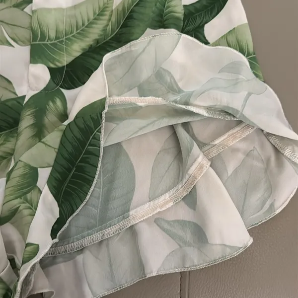 Show Me Your‎ Mumu Tropical Leaf Print Ruffle Hem High Rise Shorts Size XS - Image 6