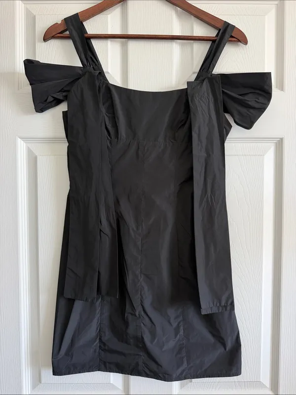 Kimchi Blue Monet Bow Mini Dress Black Satin XS NWT Urban Outfitters - Image 2