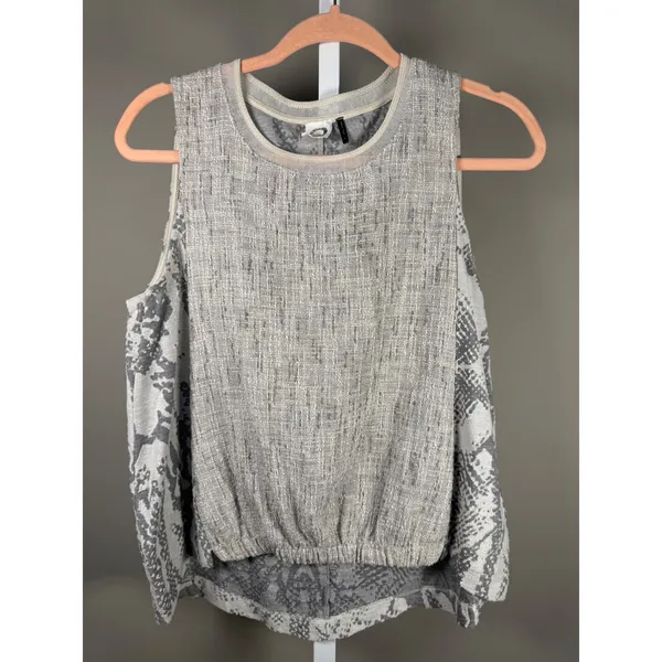 Akemi + Kin Textured Sleeveless Tank Snake Print‎ High Low Boho Anthropologie - Image 3