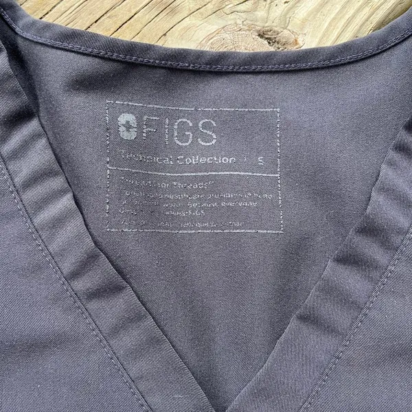 FIGS Women's Technical Collection Scrub Top Grey Size S - Image 5
