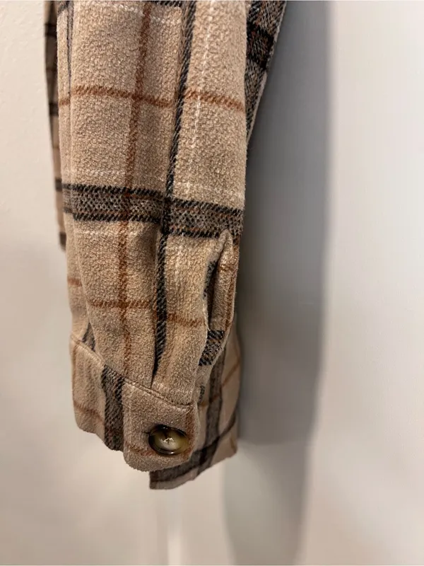 Missguided brown Flannel shacket - Image 4