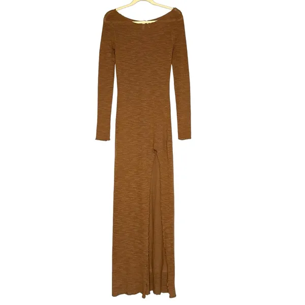 Urban Outfitters Out From Under Gauze Sheer Maxi Dress S Slit Long Sleeve Raw Hem Fairy Grunge - Image 3