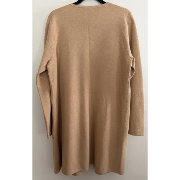 J. Crew Juliette Collarless Sweater Blazer Camel‎ Women's Size Large - Image 2