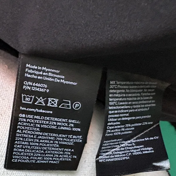 H&M black wool blend Shacket - Image 11
