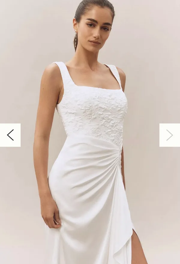 Anthropologie White Midi Dress - Image 4