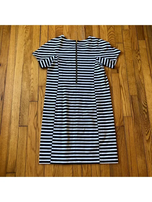 J. Crew NWOT Women's Short Sleeve Black White Striped Cotton Tunic Dress Size S - Image 7