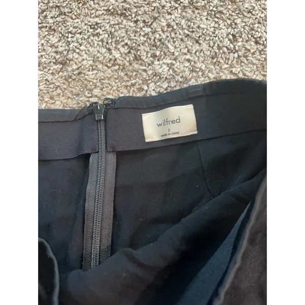 Wilfred Aritzia Muse Mini Skirt Black Viscose Side Slit Size 2 75002 - Image 4
