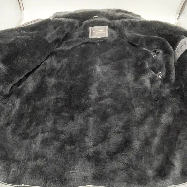 Ivy And Shania Women‎ Leather Jacket XL Belted Faux Fur Hooded Winter Edgy - Image 11