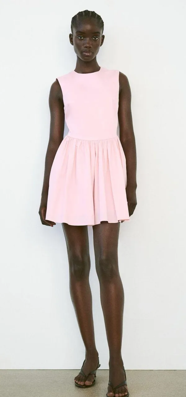 Elegant Pink Sleeveless Dress - Image 2