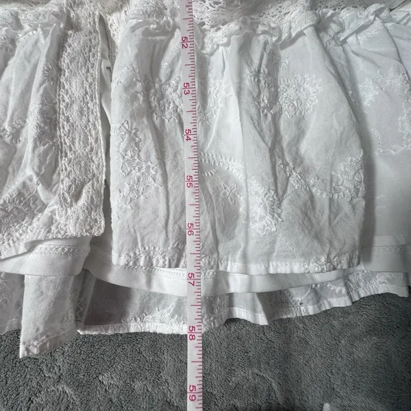 Torrid Festi Maxi Cotton Voile Crochet Detail Dress 1 White 14 16 Tiered Eyelet - Image 6