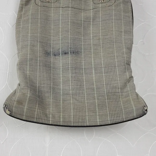 Diesel Women's Tote Gray OS Plaid Check Leather Trim Double Strap Shoulder Bag - Image 8
