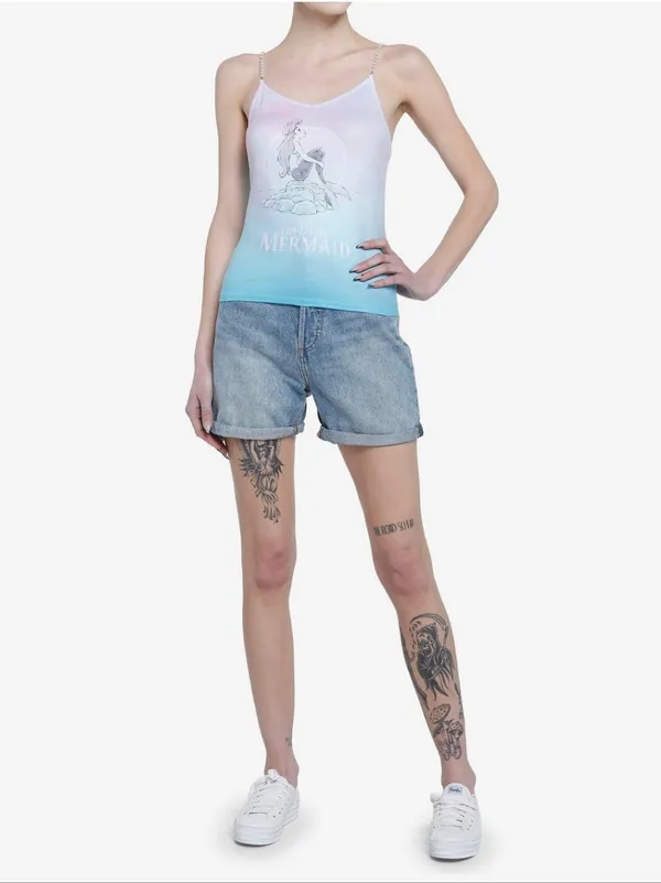 Her Universe Disney The Little Mermaid Ombre Pearl Strap Girls Cami - Image 2