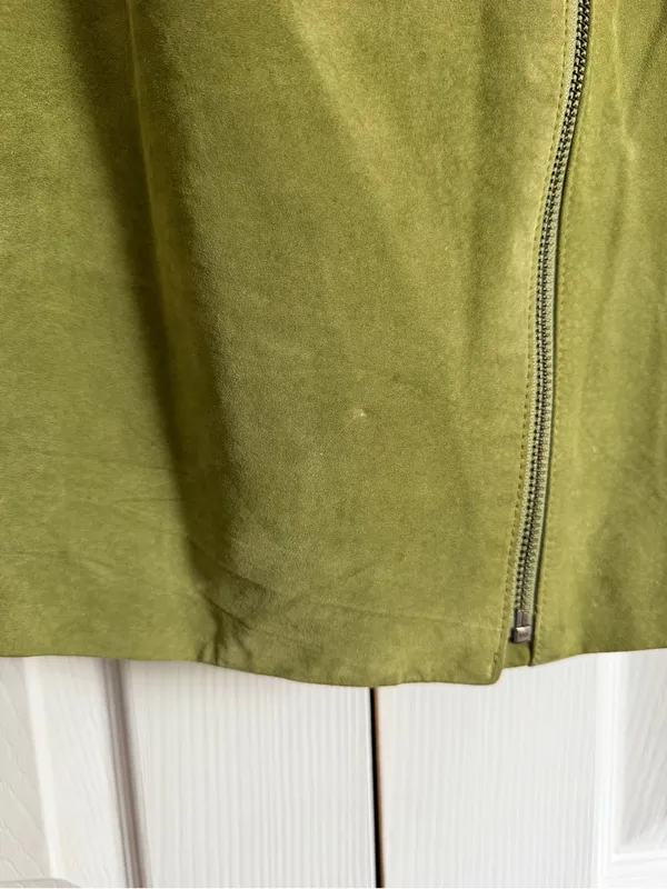 Olive green women’s Alfani moto leather jacket size 1X - Image 4